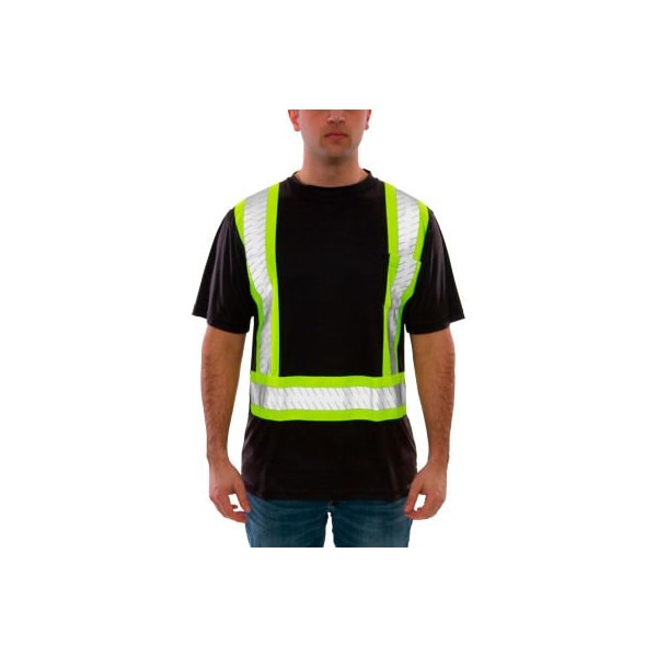 Tingley Short Sleeve Hi-Vis T-Shirt, Class 1, Type O, snag resistant polyester, Black, 3X S74023C.3X - main